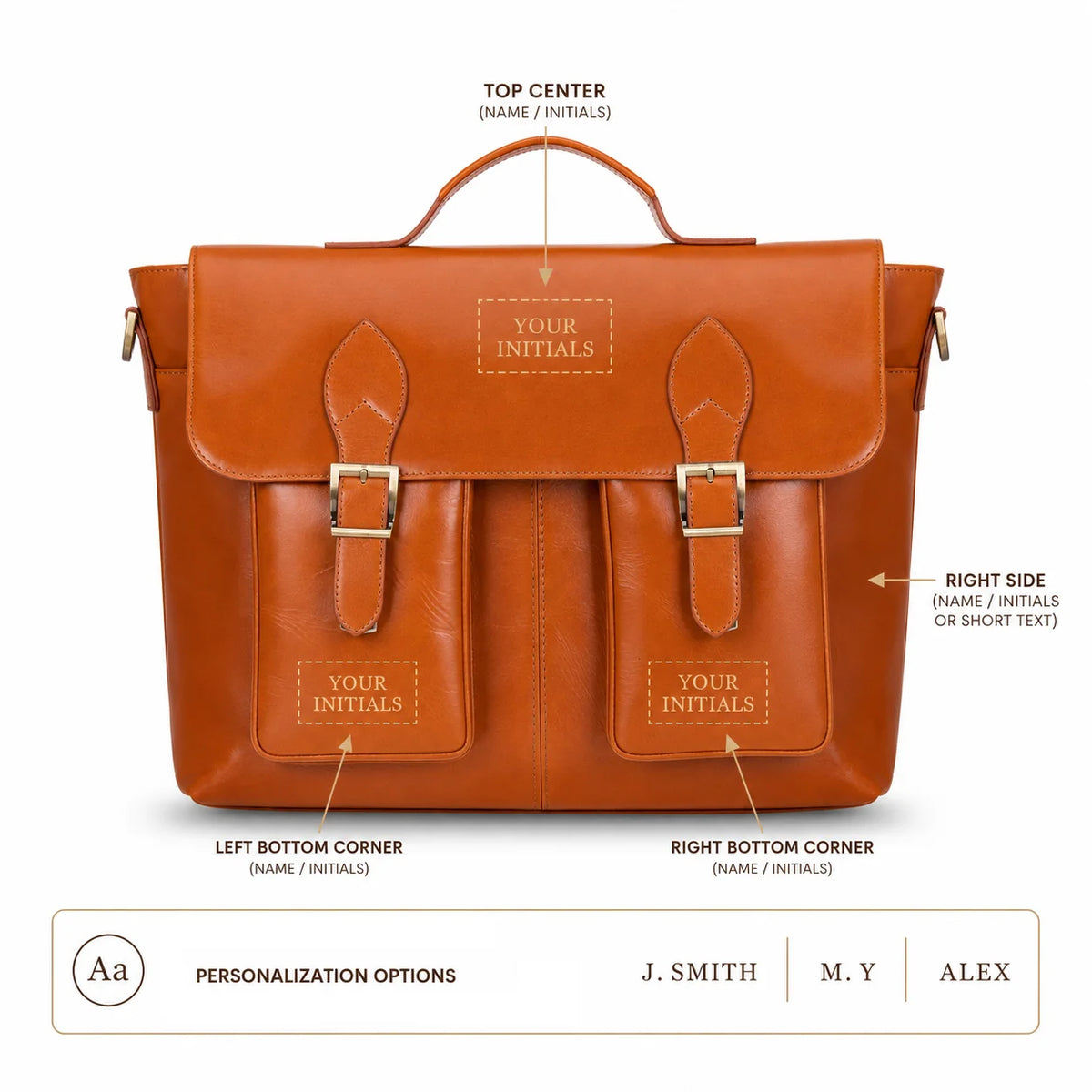 Leather Business Briefcase / Laptop Case - Olympus