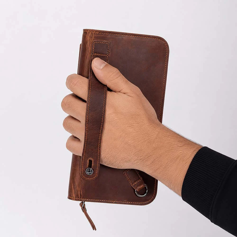 Leather Clutch Handbag - Novarco