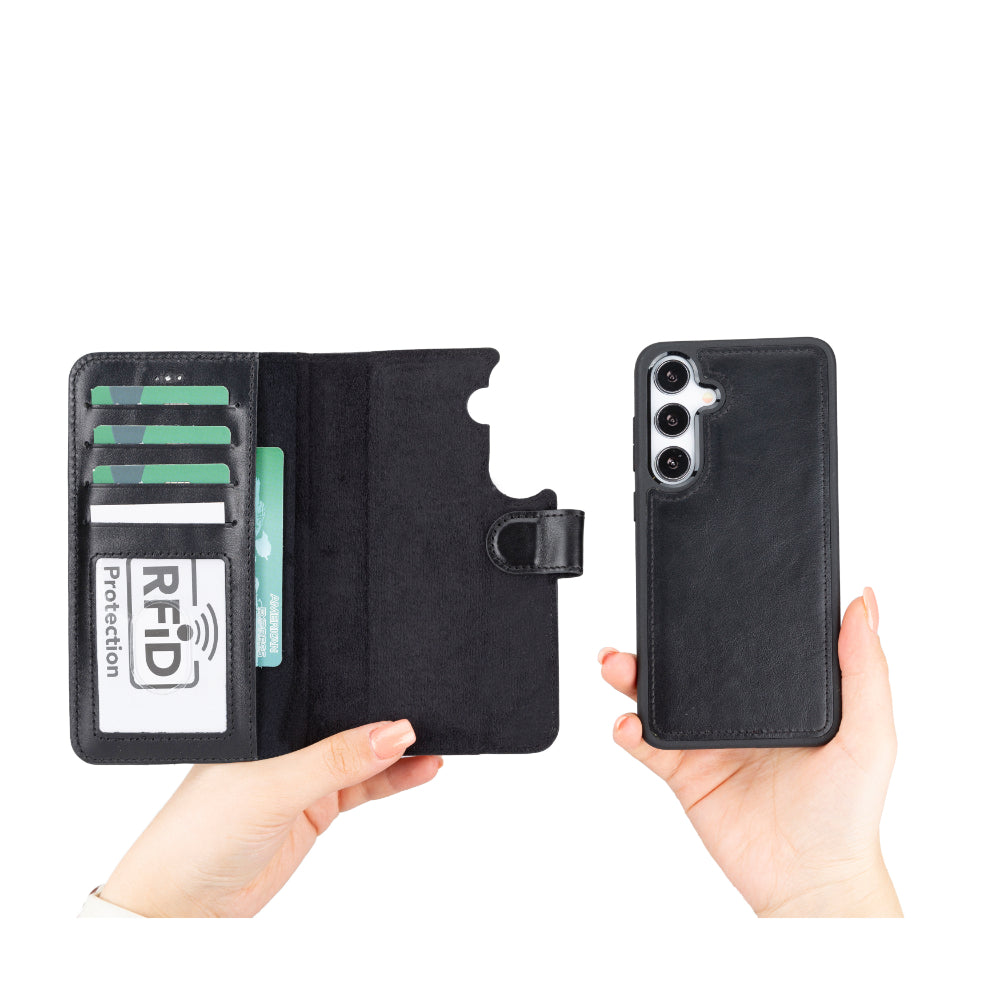 Samsung Galaxy S25 Plus Detachable Leather Wallet Case - Magic Wallet