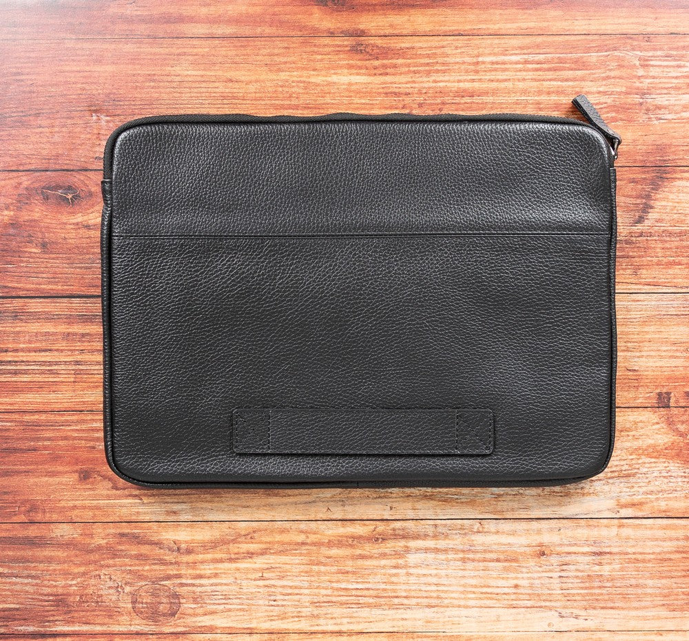 Schlanke Laptop-/Tablet-Tasche aus Leder – Awe