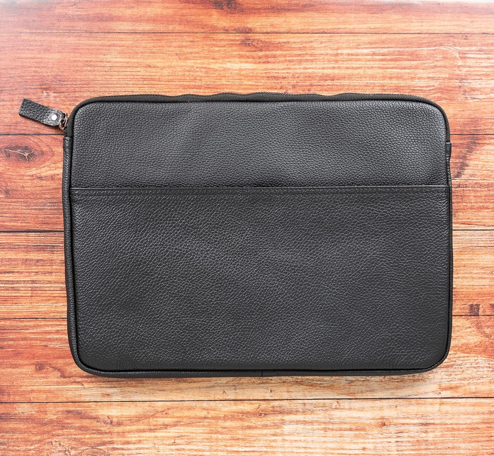 Schlanke Laptop-/Tablet-Tasche aus Leder – Awe