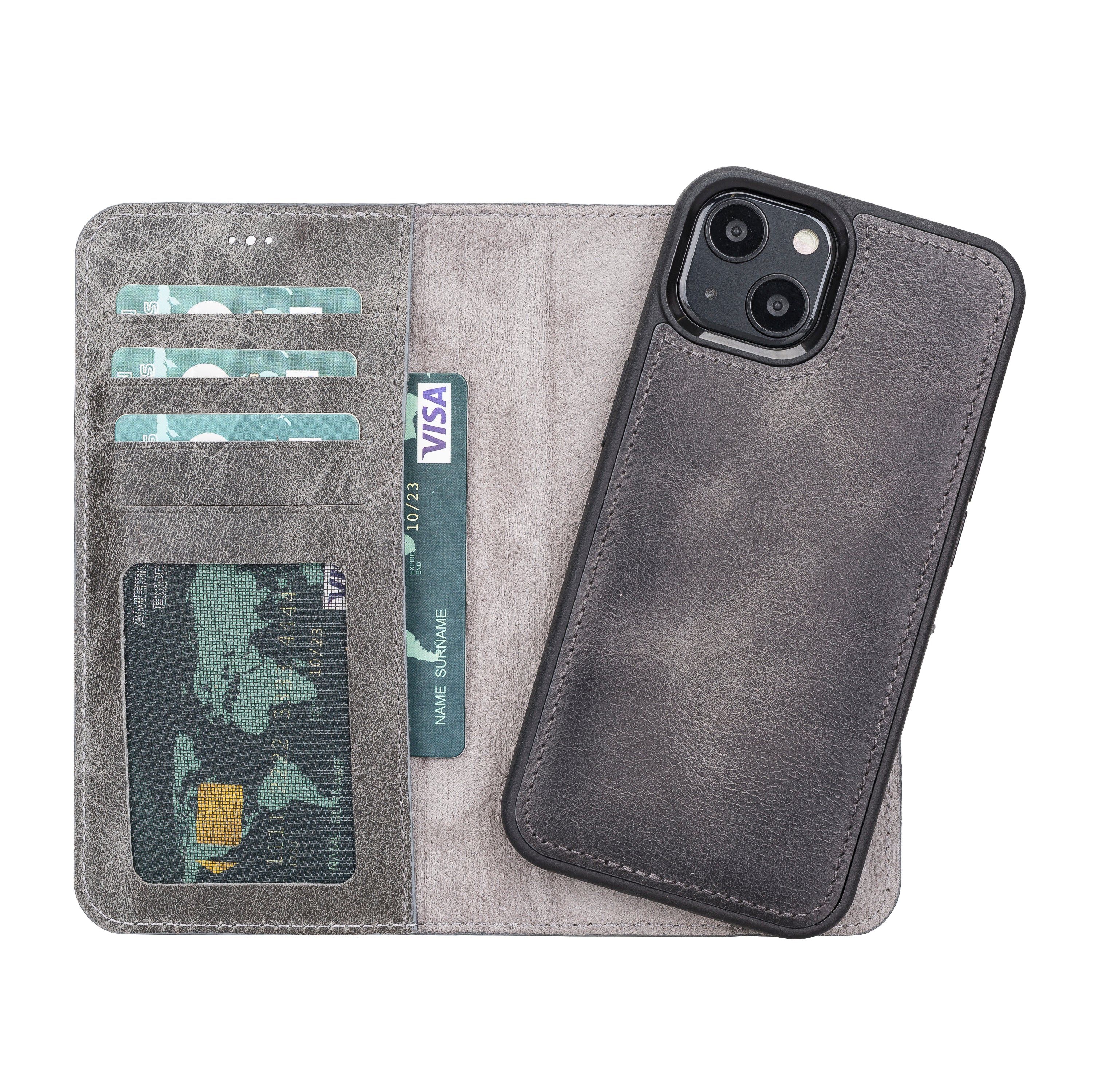 Abnehmbare Lederhülle für iPhone 13 – Magic Wallet