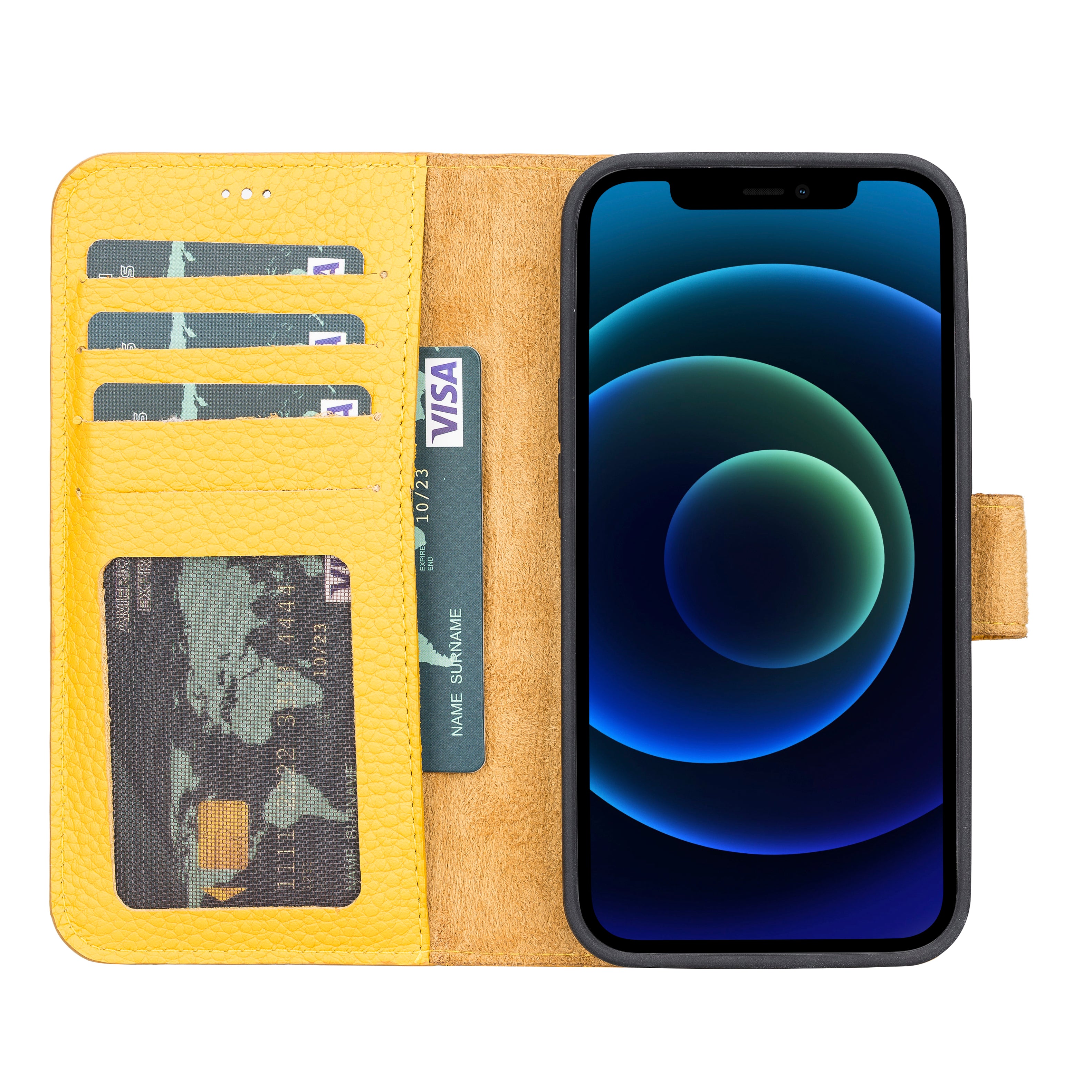 Étui portefeuille amovible en cuir pour iPhone 13 Mini – Magic Wallet