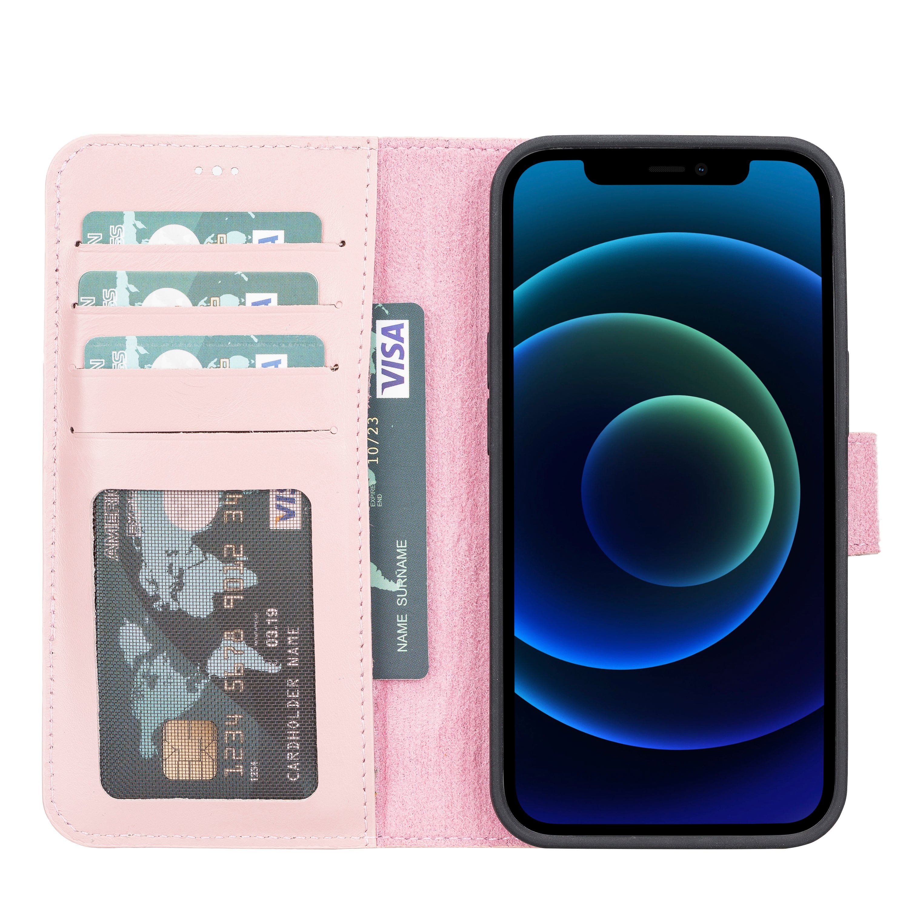 Étui portefeuille amovible en cuir pour iPhone 13 – Magic Wallet