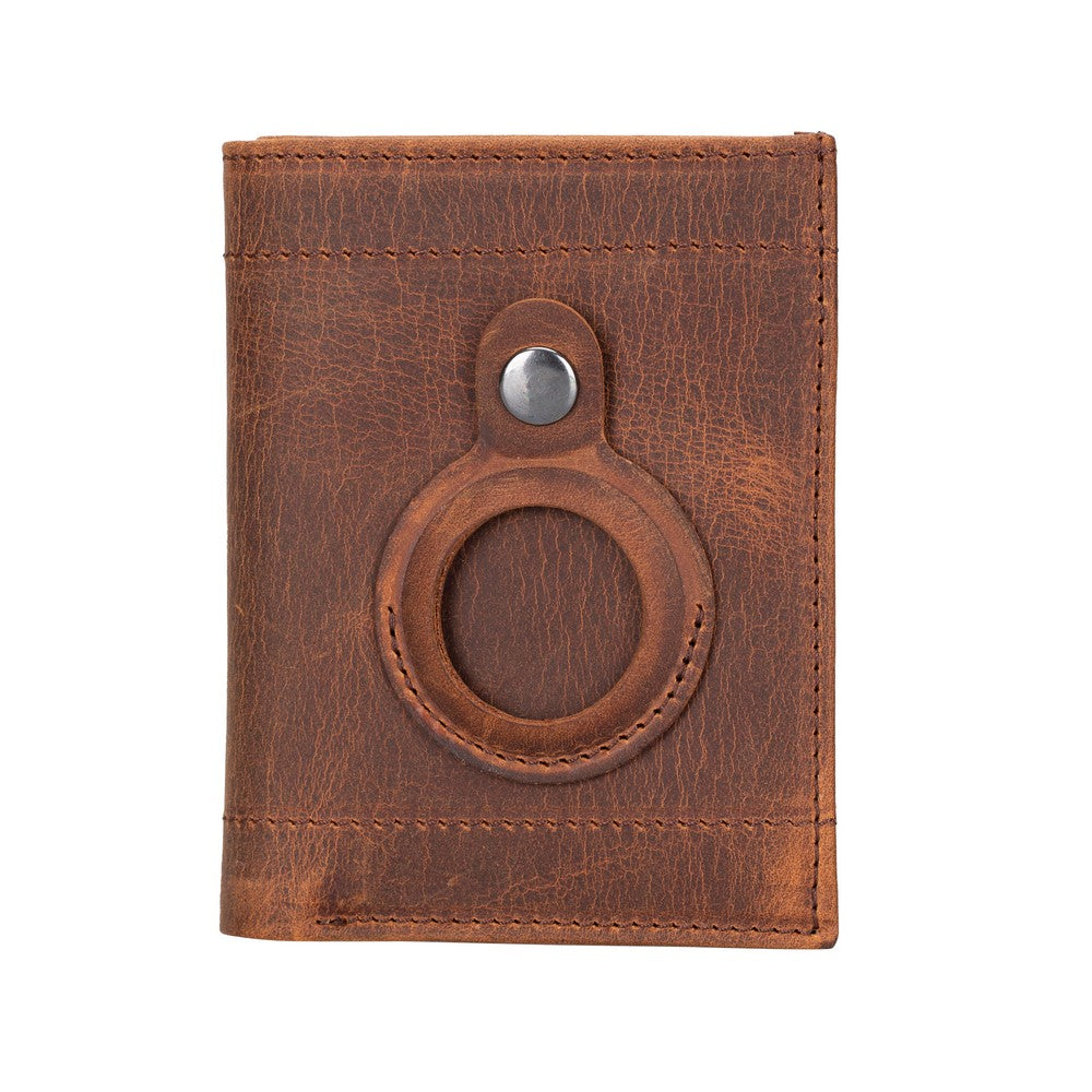 Leather Card Holder With Airtag Slot - Airmaka
