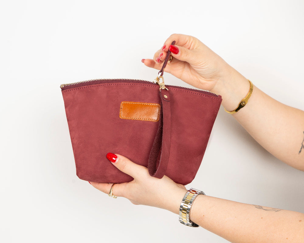 Leather Makeup Bag - Luna