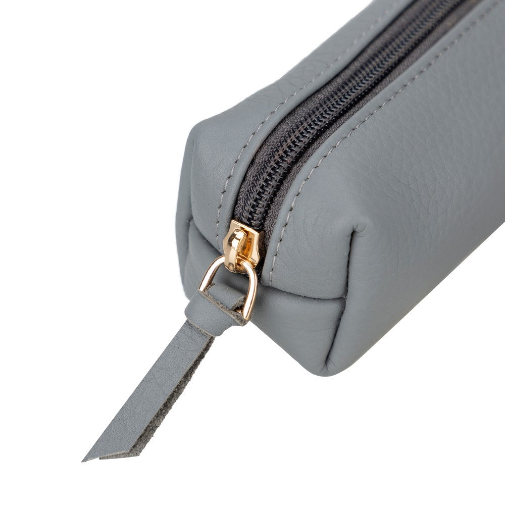 Stifte-, Federmäppchen und Kosmetiktasche aus echtem Leder mit Reißverschluss - Multibox