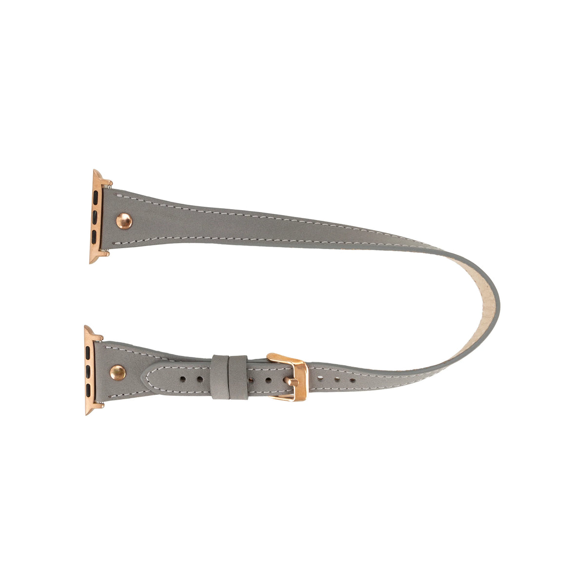 Double Tour Leather Apple Watch Band with Rose Gold Trok - Hector