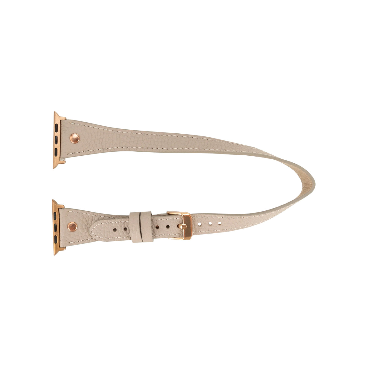 Double Tour Leather Apple Watch Band with Rose Gold Trok - Hector