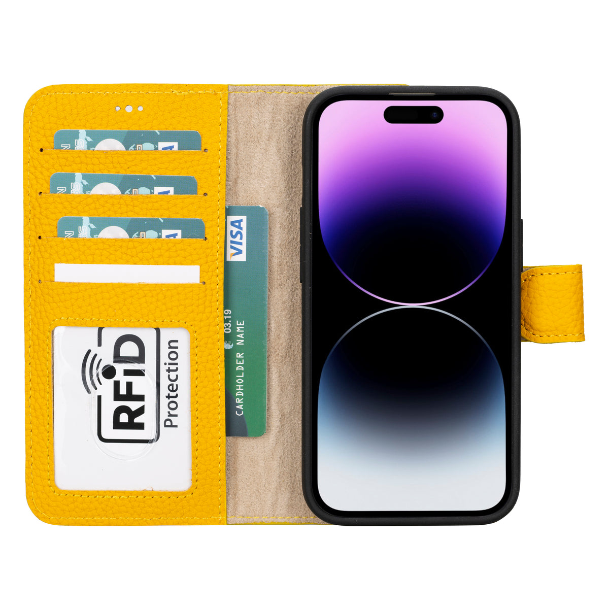 Abnehmbare Lederhülle für iPhone 15 – Magic Wallet