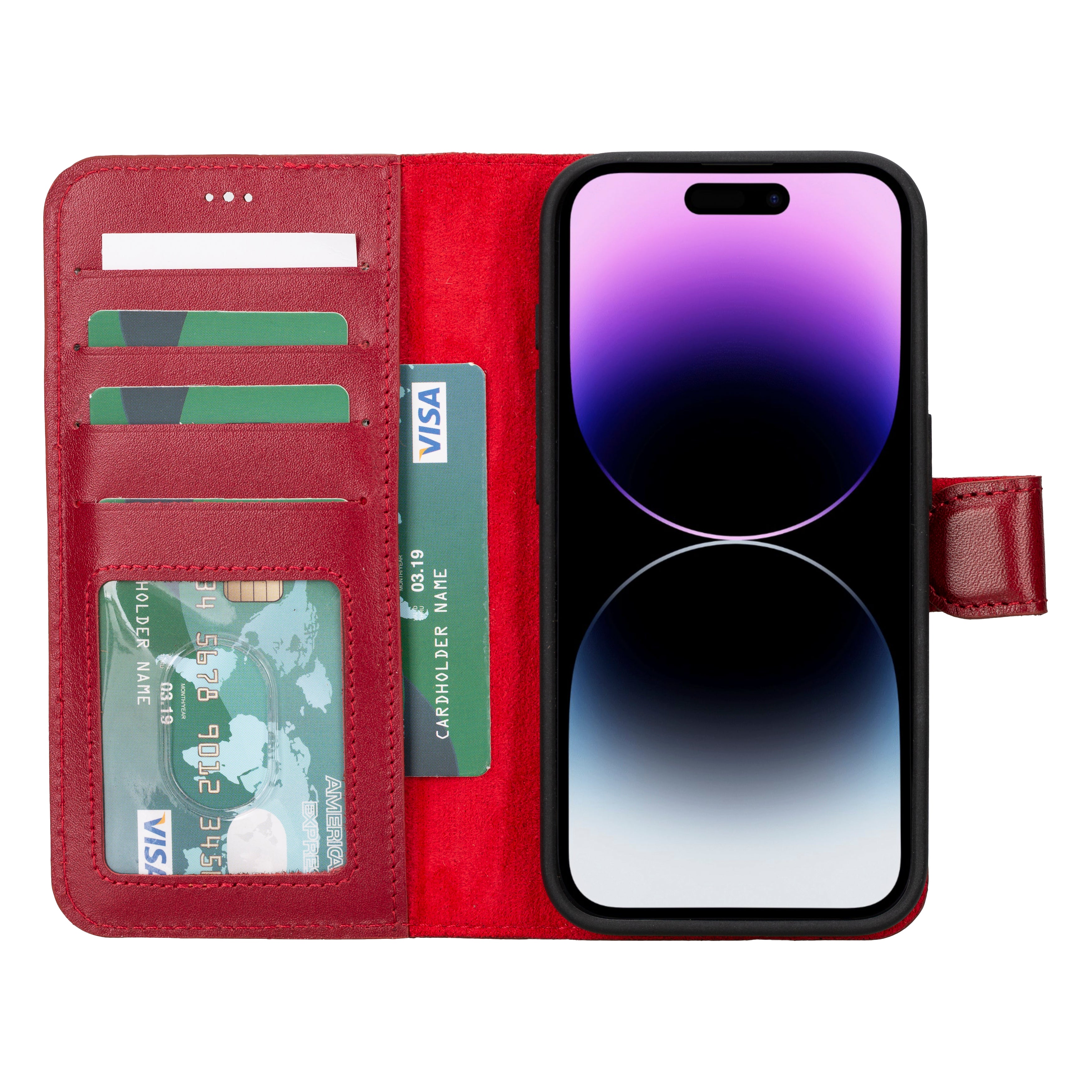 Abnehmbare Lederhülle für iPhone 15 Pro – Magic Wallet