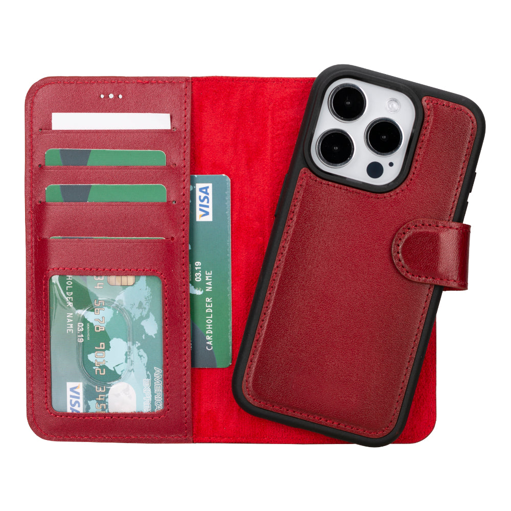 Abnehmbare Lederhülle für iPhone 16 Pro – Magic Wallet
