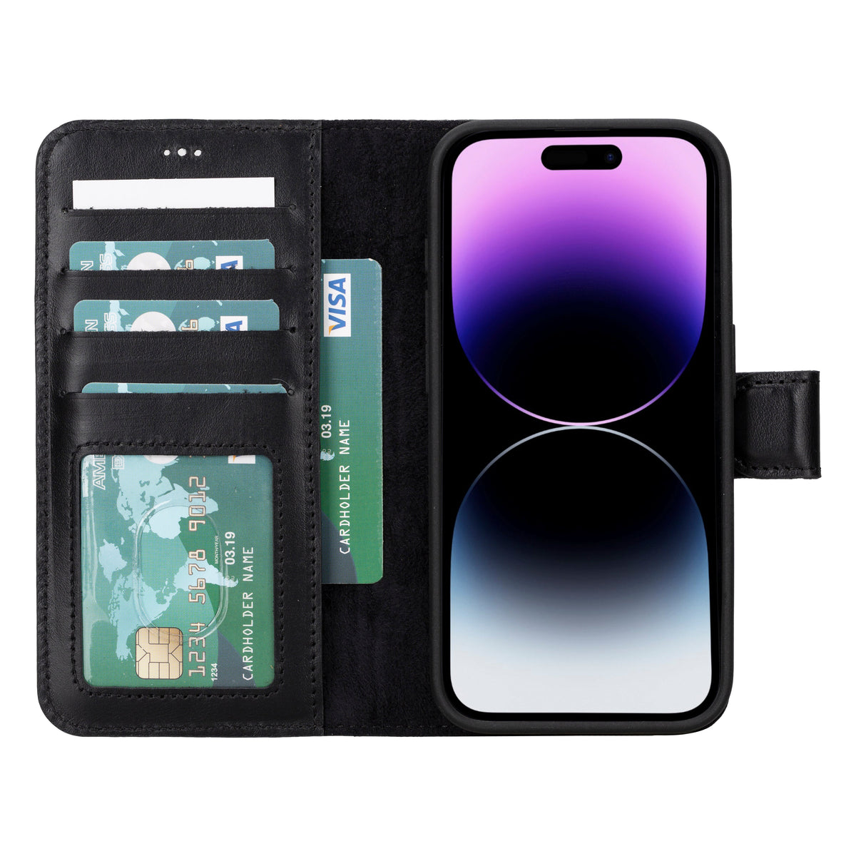 Abnehmbare Brieftaschenhülle aus Leder für iPhone 16 Pro Max - Magic Wallet