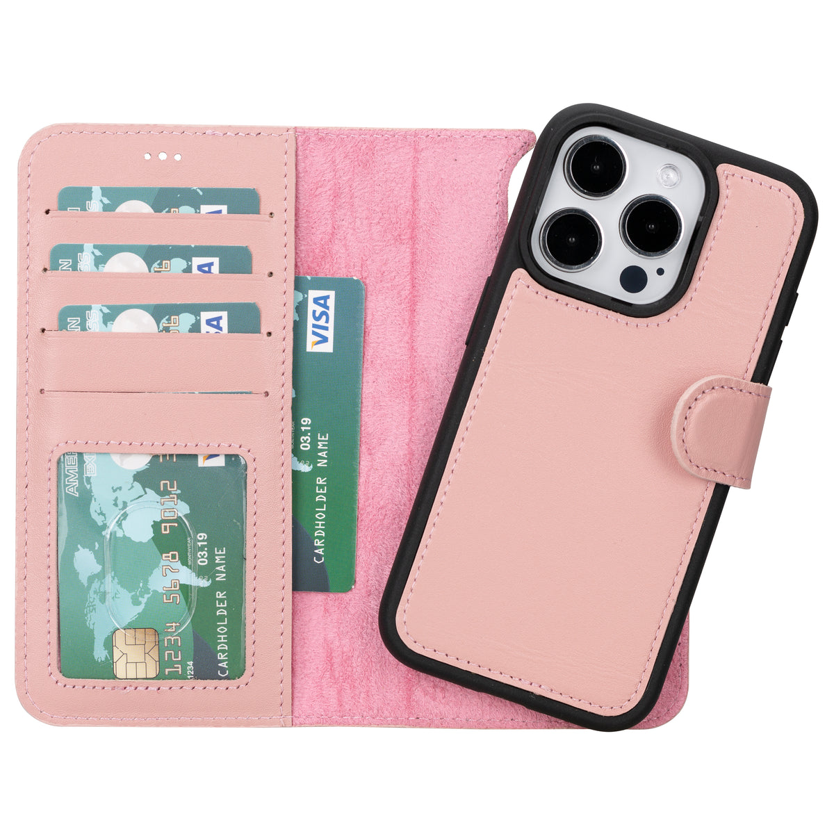 iPhone 15 Pro Max Detachable Leather Wallet Case - Magic Wallet