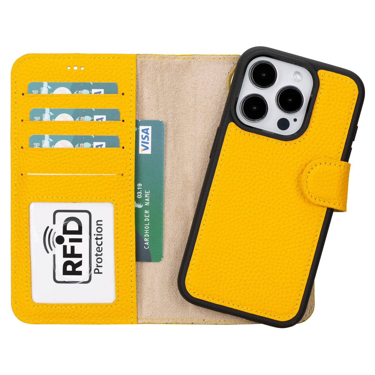 iPhone 15 Pro Detachable Leather Wallet Case - Magic Wallet