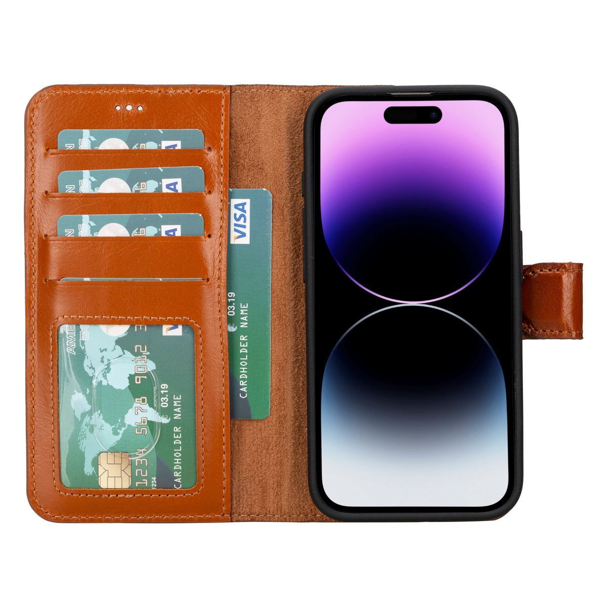 iPhone 15 Pro Detachable Leather Wallet Case - Magic Wallet