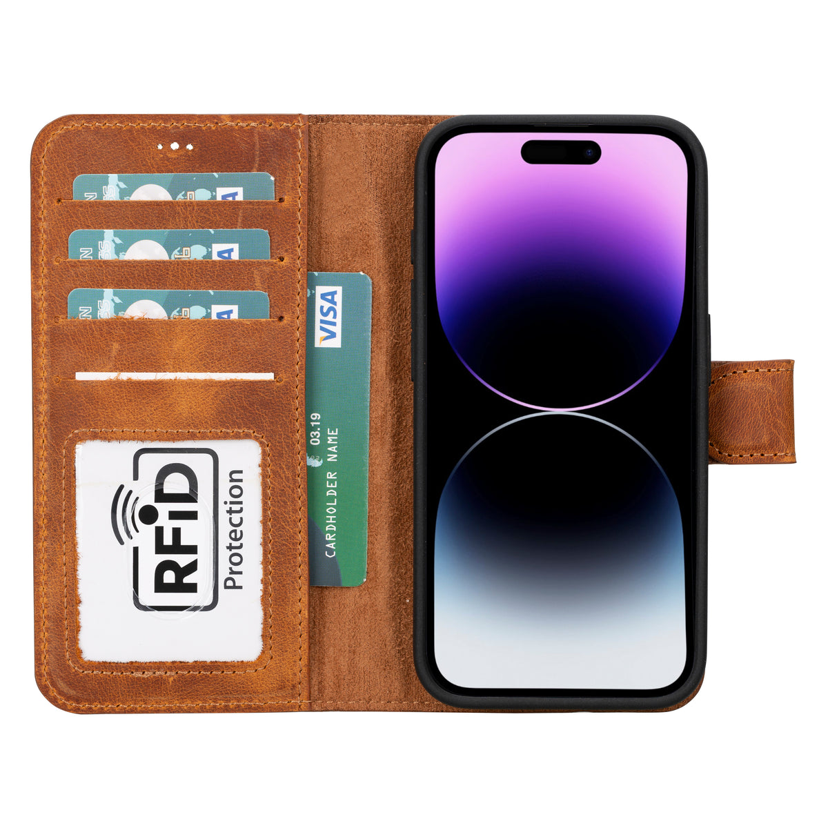 iPhone 15 Pro Detachable Leather Wallet Case - Magic Wallet