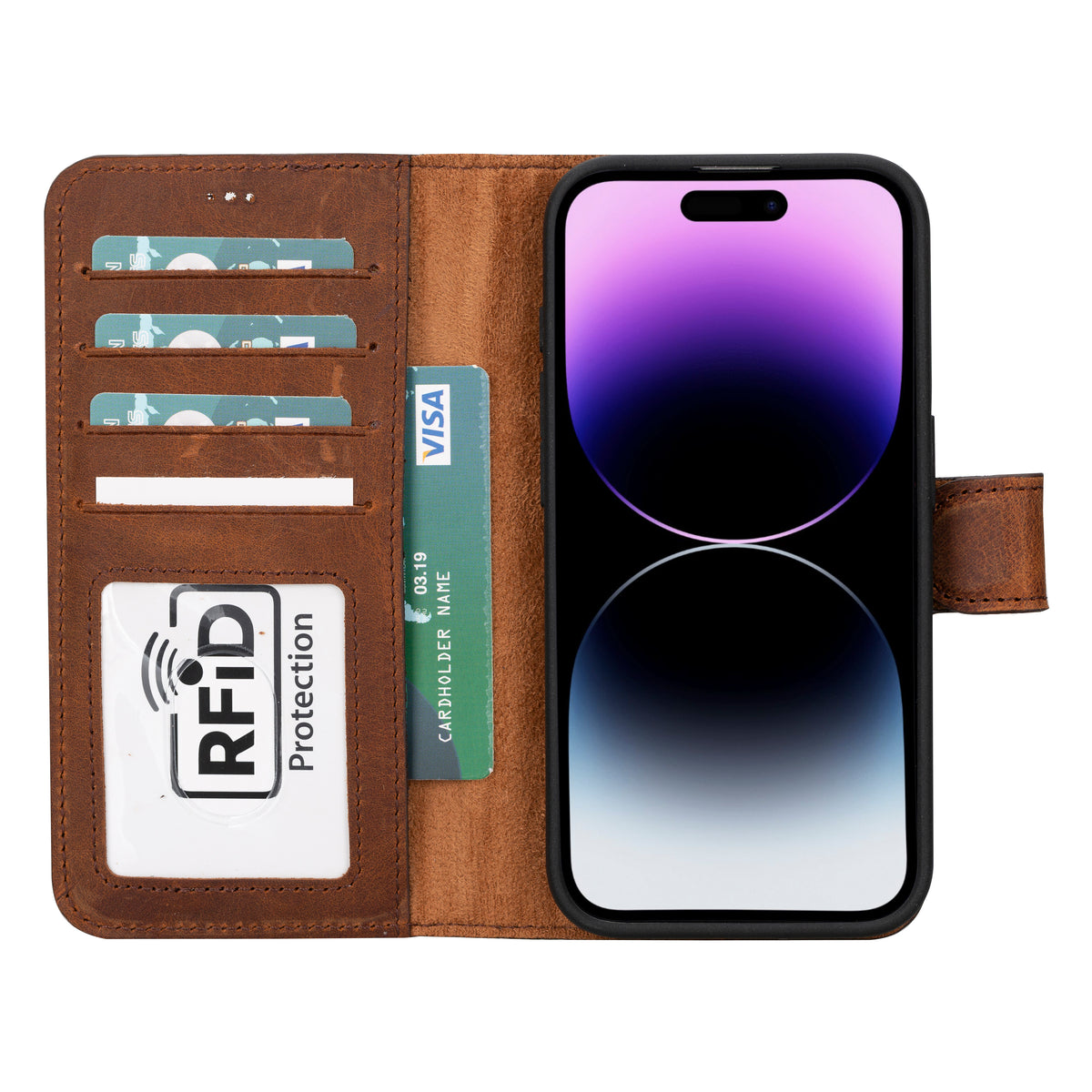 iPhone 15 Pro Detachable Leather Wallet Case - Magic Wallet