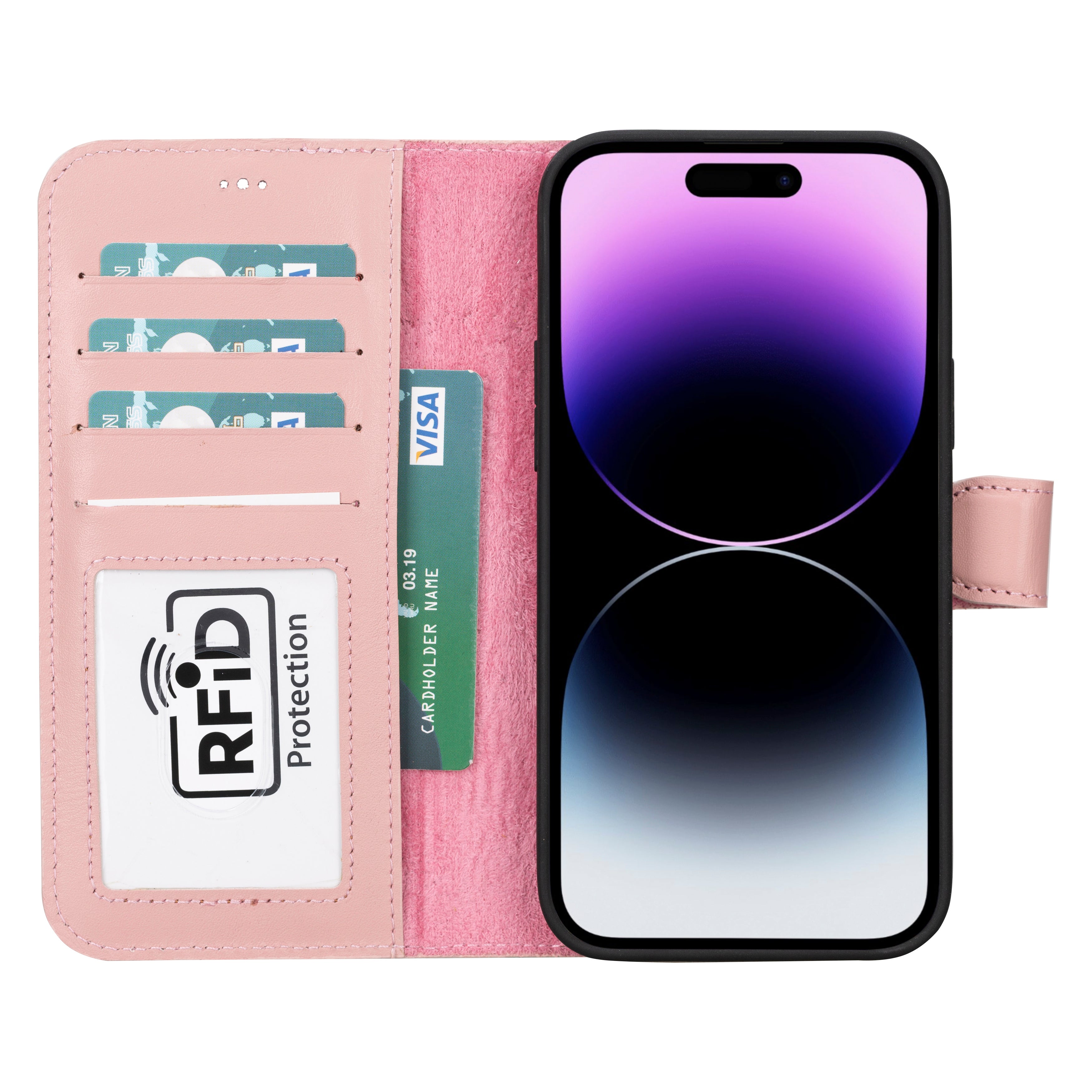 Abnehmbare Lederhülle für iPhone 15 – Magic Wallet