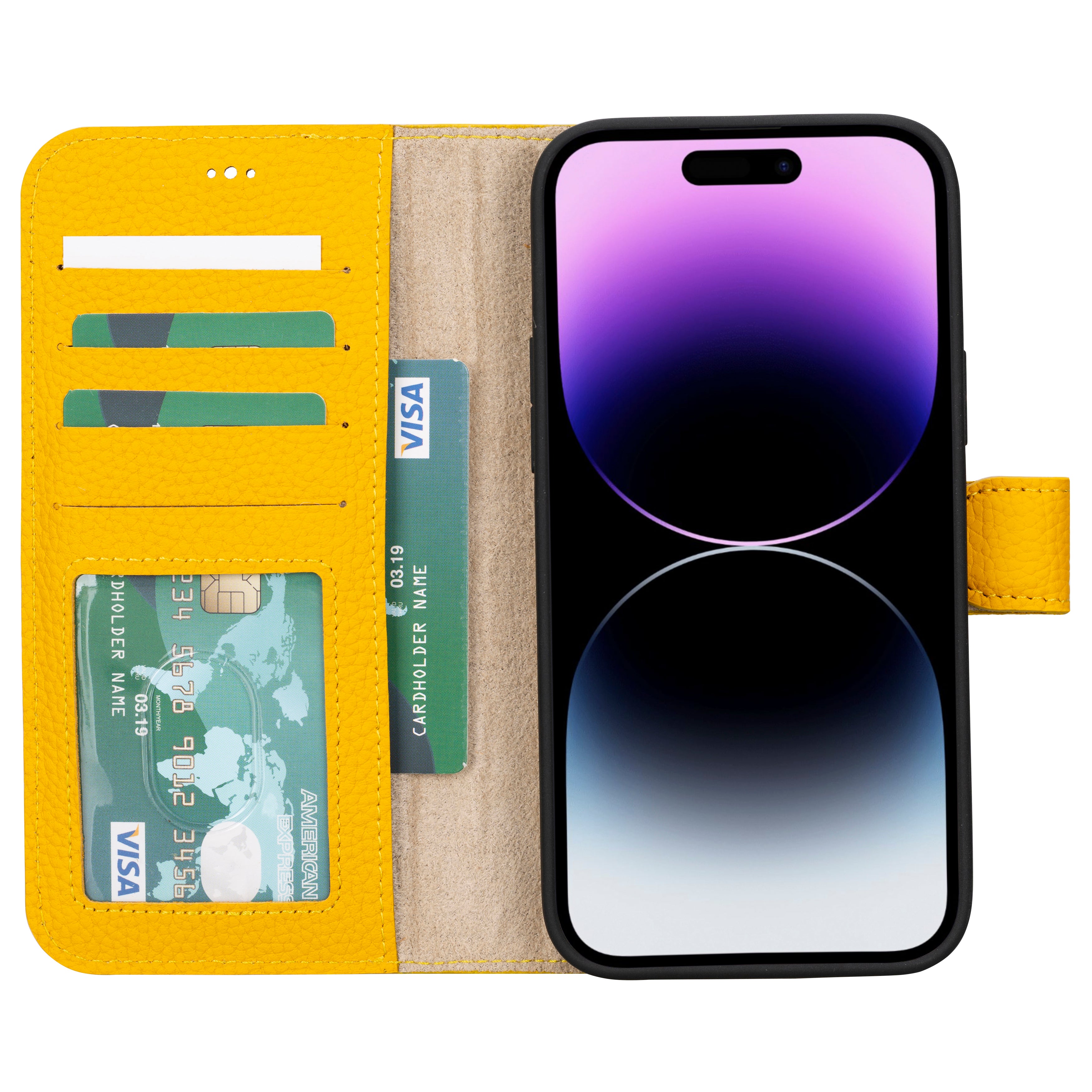 Abnehmbare Lederhülle für iPhone 15 Plus im Wallet-Stil – Magic Wallet