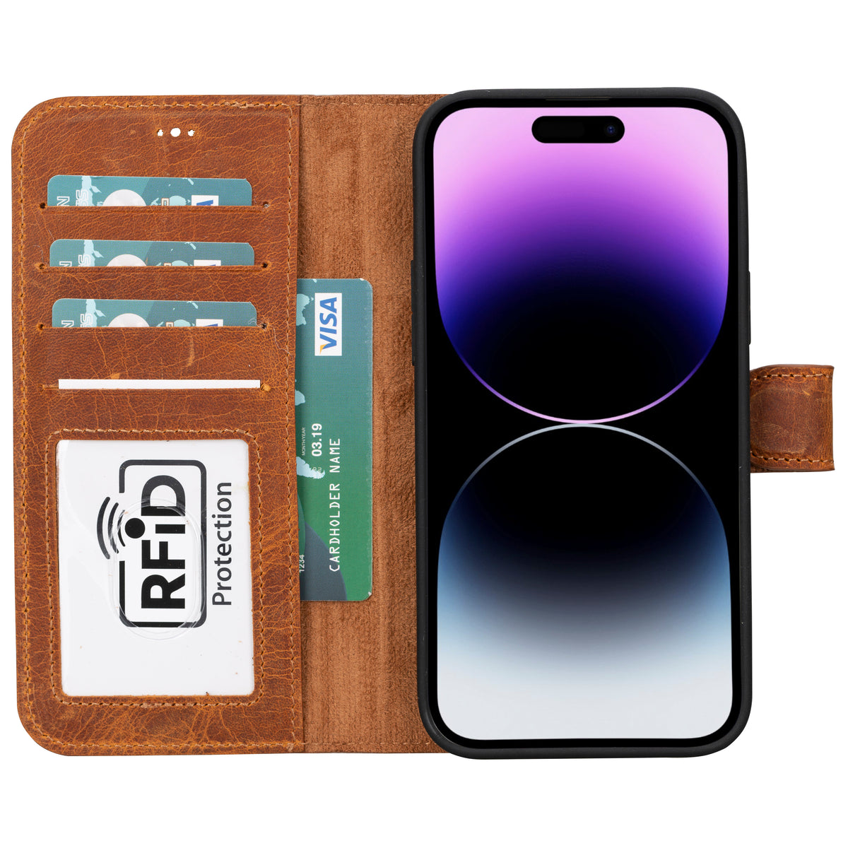 Abnehmbare Lederhülle für iPhone 15 Plus im Wallet-Stil – Magic Wallet