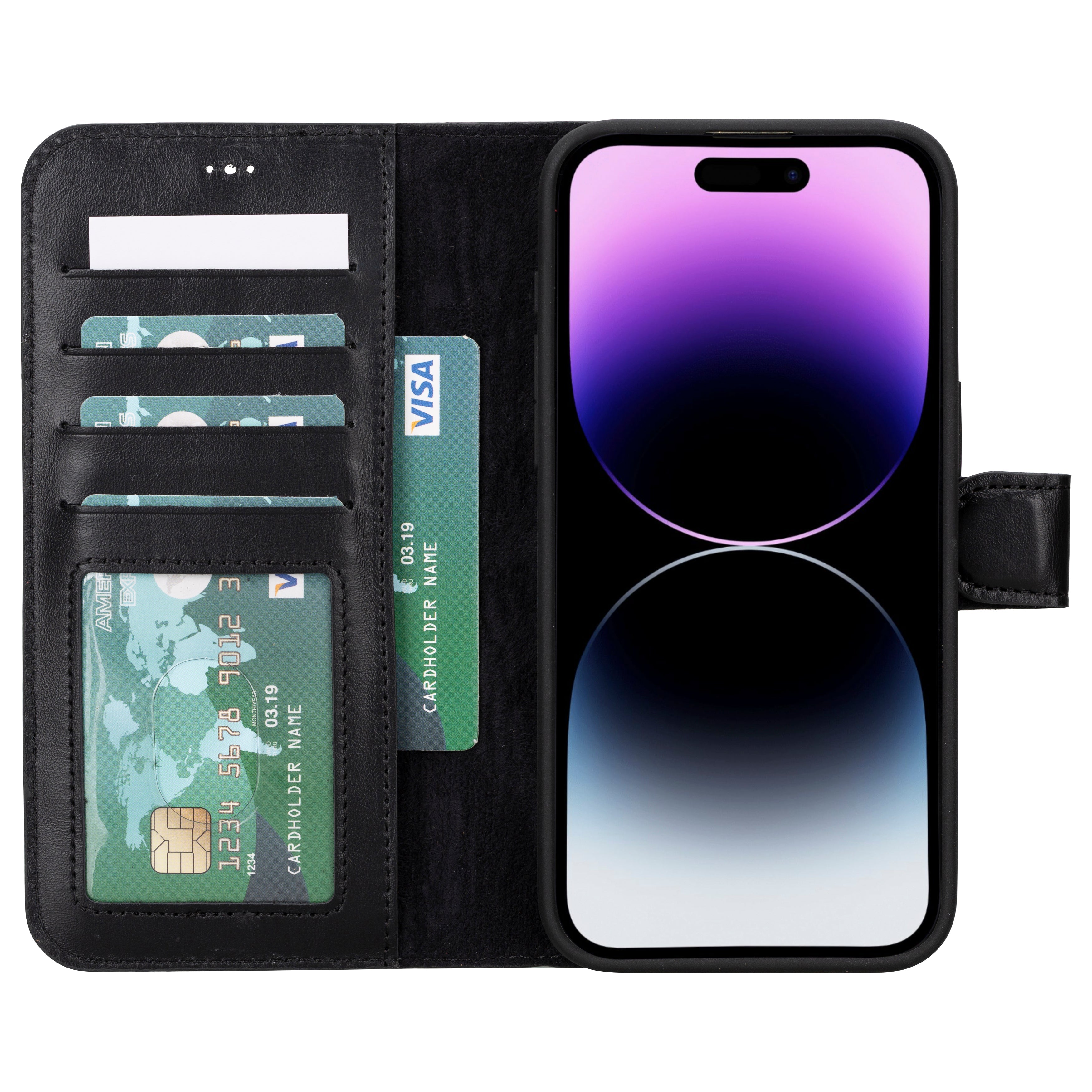 Abnehmbare Lederhülle für iPhone 16 Pro – Magic Wallet