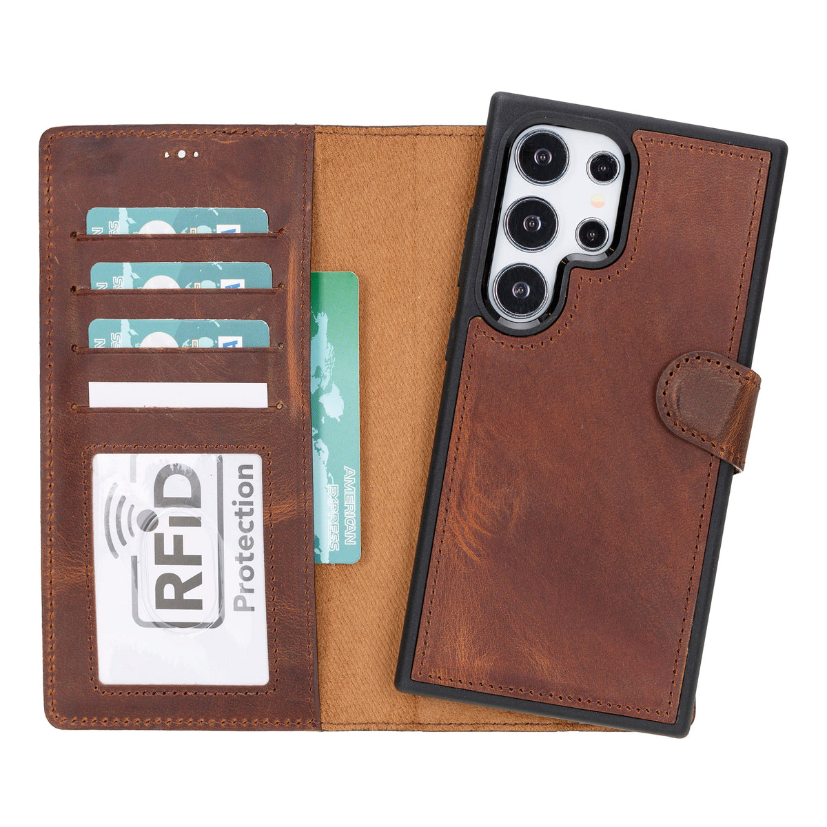 Samsung Galaxy S24 Ultra Leather Detachable Wallet Case - Magic Wallet