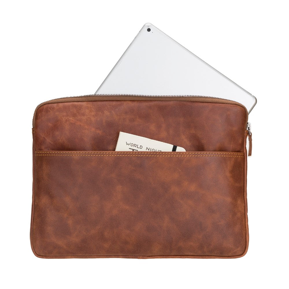 Schlanke Laptop-/Tablet-Tasche aus Leder – Awe