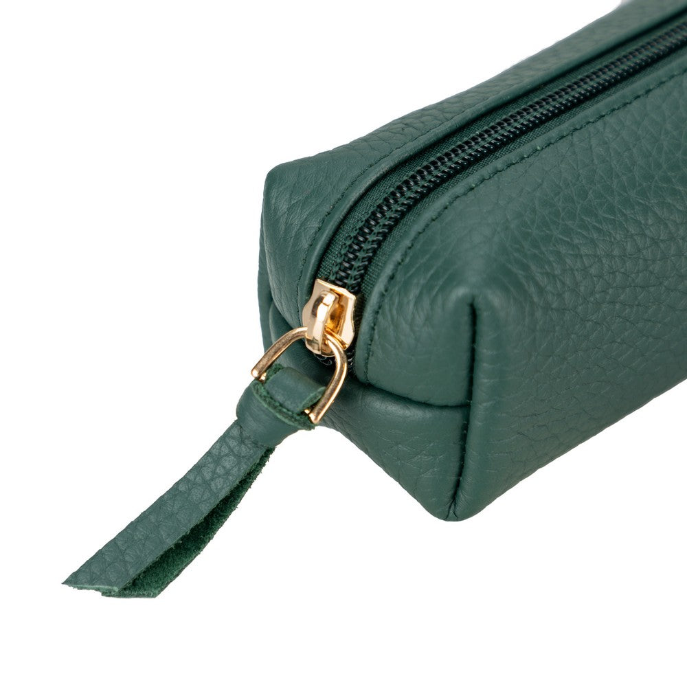 Stifte-, Federmäppchen und Kosmetiktasche aus echtem Leder mit Reißverschluss - Multibox