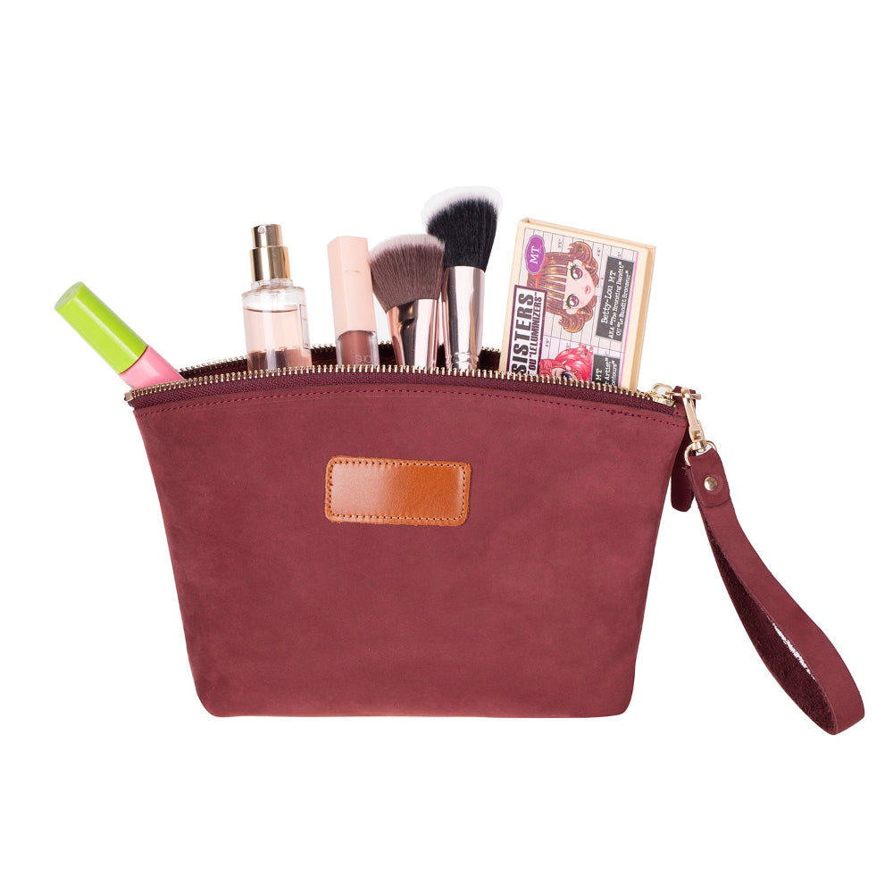 Leather Makeup Bag - Luna