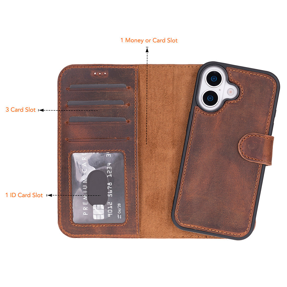 iPhone 17 Leather Detachable Wallet Case - Magic Wallet