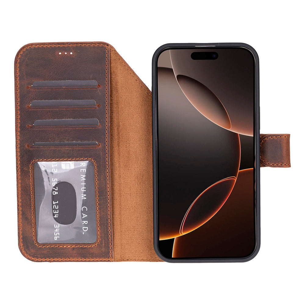 iPhone 17 Pro Leather Detachable Wallet Case - Magic Wallet