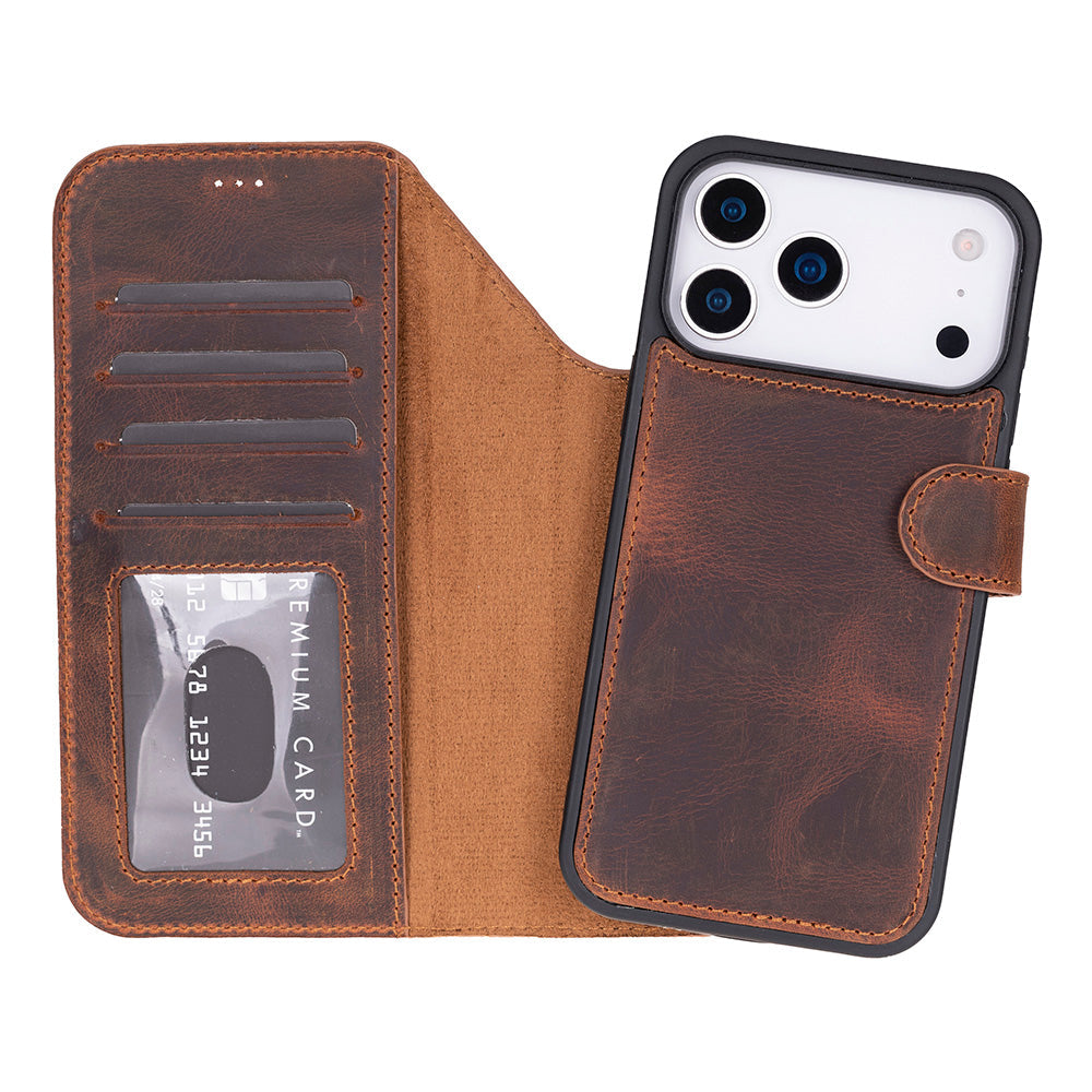 iPhone 17 Pro Leather Detachable Wallet Case - Magic Wallet