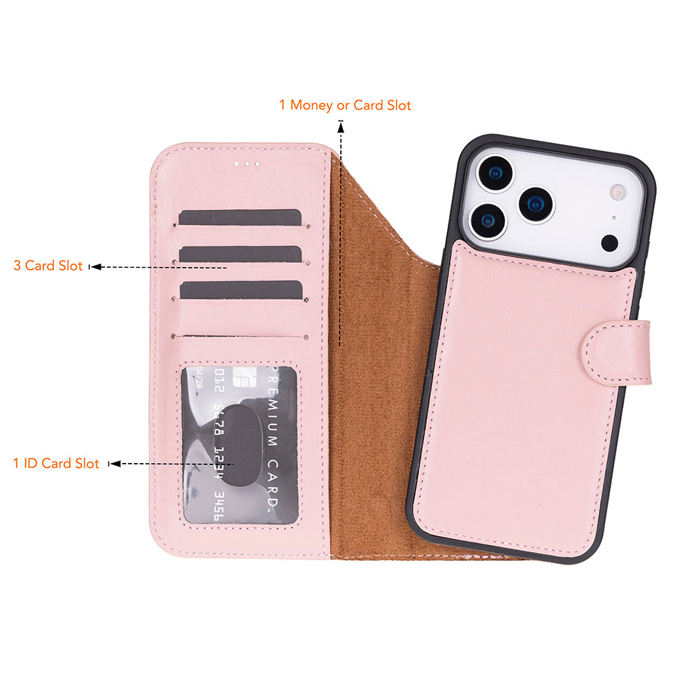 iPhone 17 Pro Max Leather Detachable Wallet Case - Magic Wallet