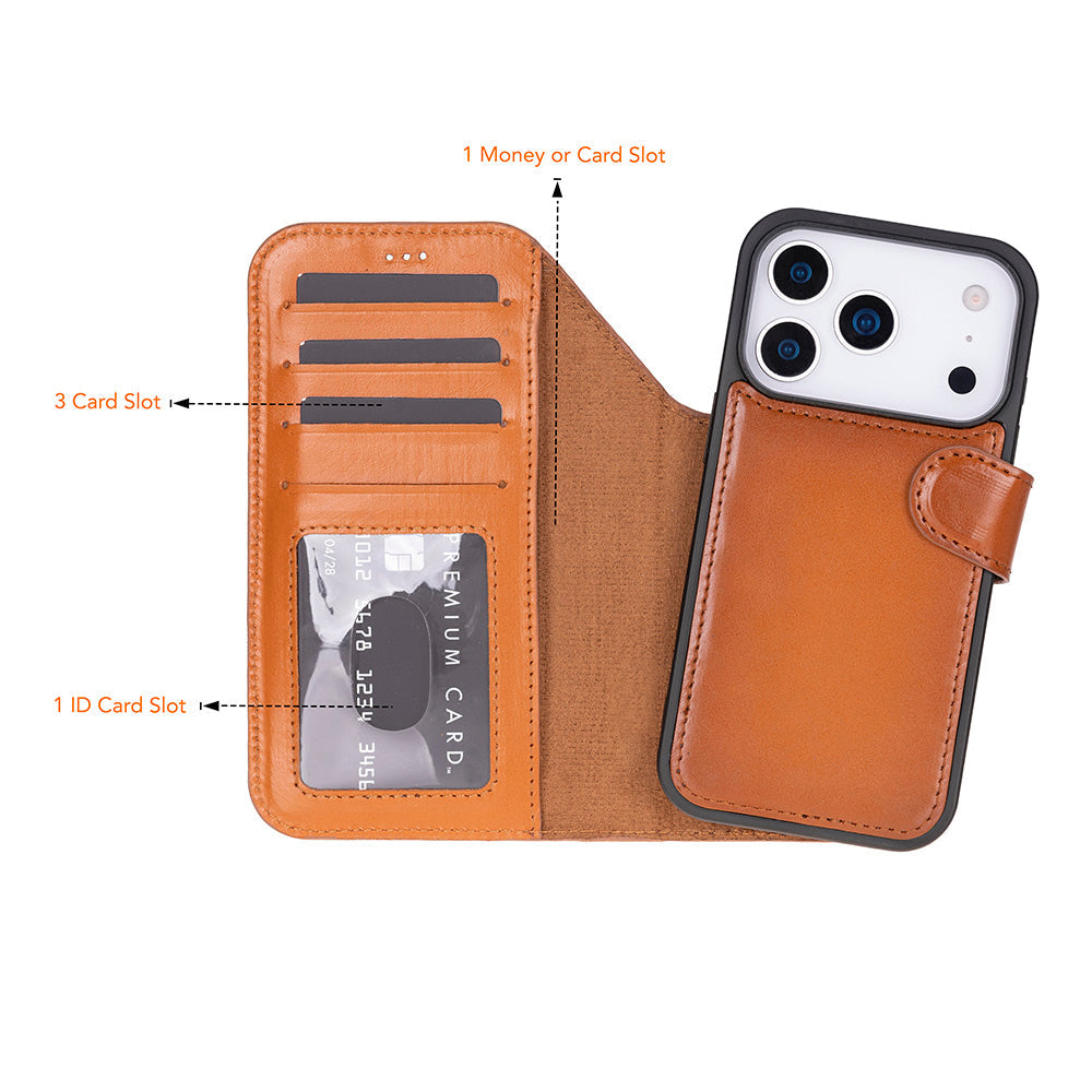 iPhone 17 Pro Leather Detachable Wallet Case - Magic Wallet