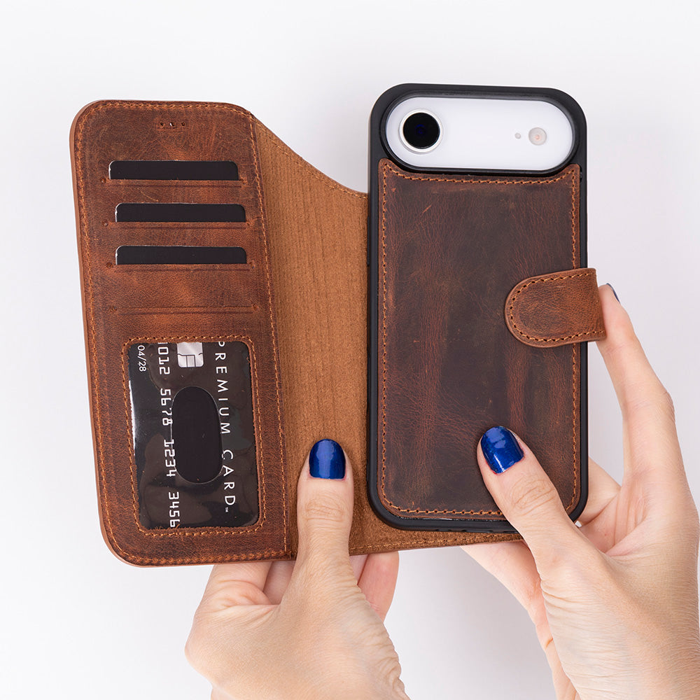 iPhone 17 Air Leather Detachable Wallet Case - Magic Wallet