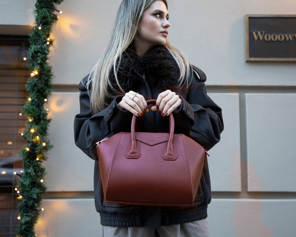 Leather Women's Bag, Medium - Lorenza