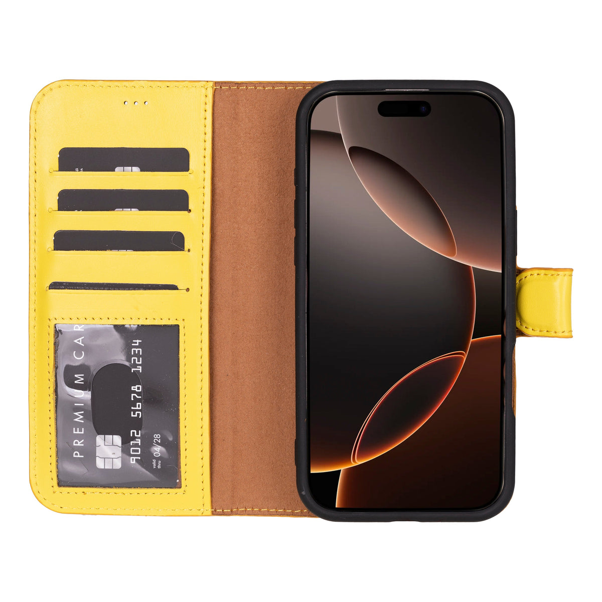 Abnehmbare Brieftaschenhülle aus Leder für iPhone 16 Pro Max - Magic Wallet