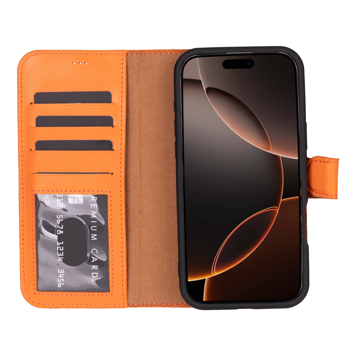 Abnehmbare Brieftaschenhülle aus Leder für iPhone 16 Pro Max - Magic Wallet