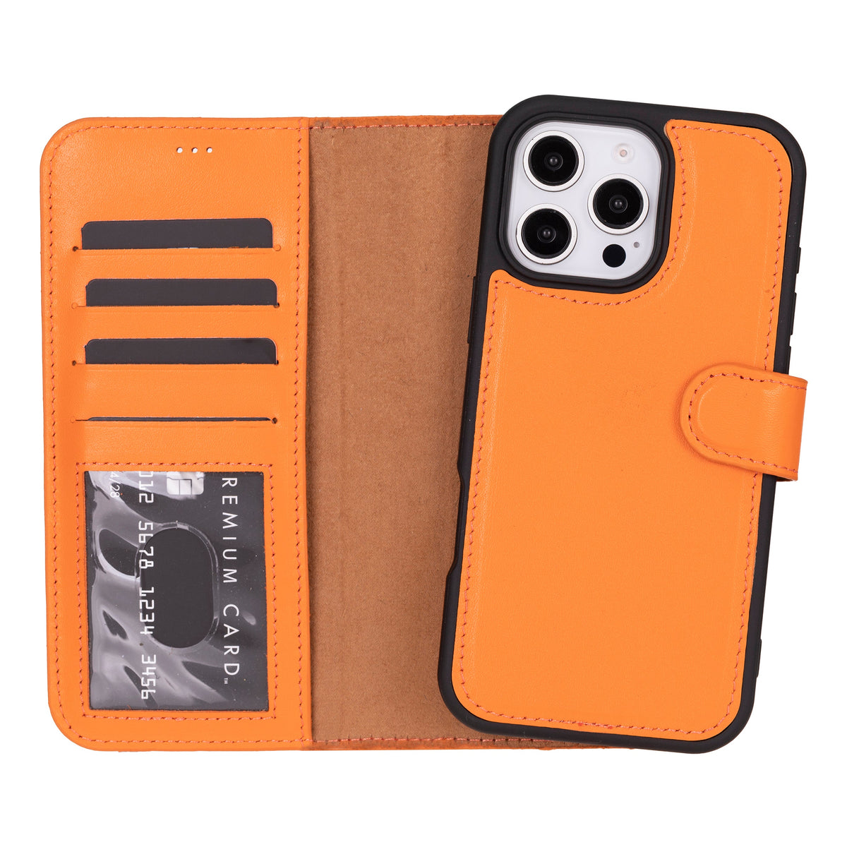 Abnehmbare Lederhülle für iPhone 16 Pro – Magic Wallet