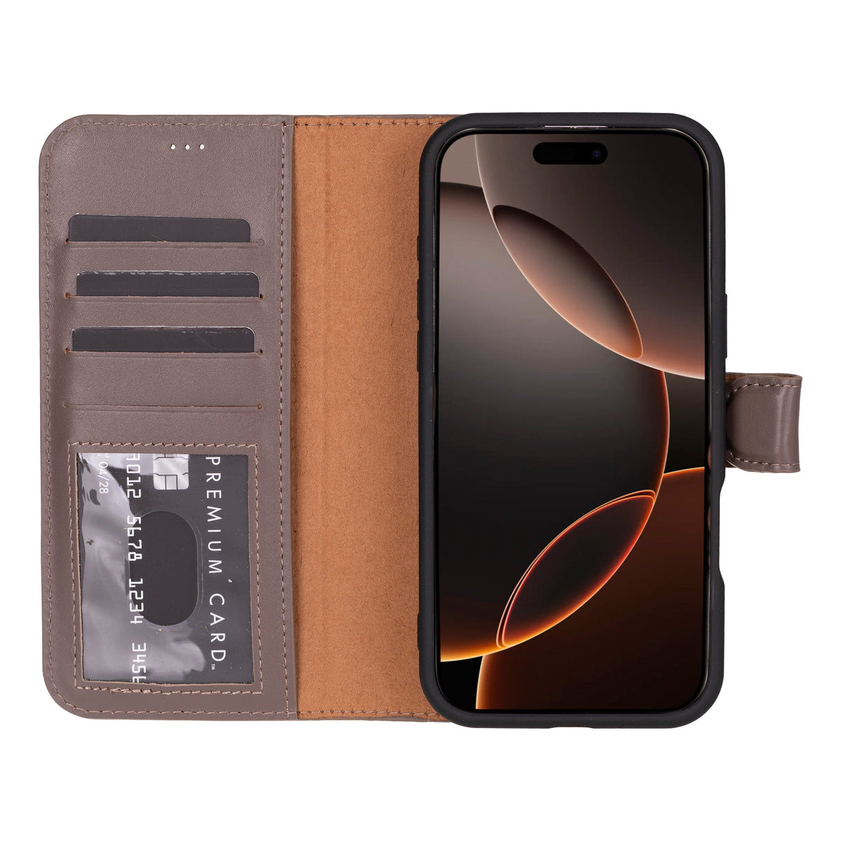Abnehmbare Brieftaschenhülle aus Leder für iPhone 16 Pro Max - Magic Wallet