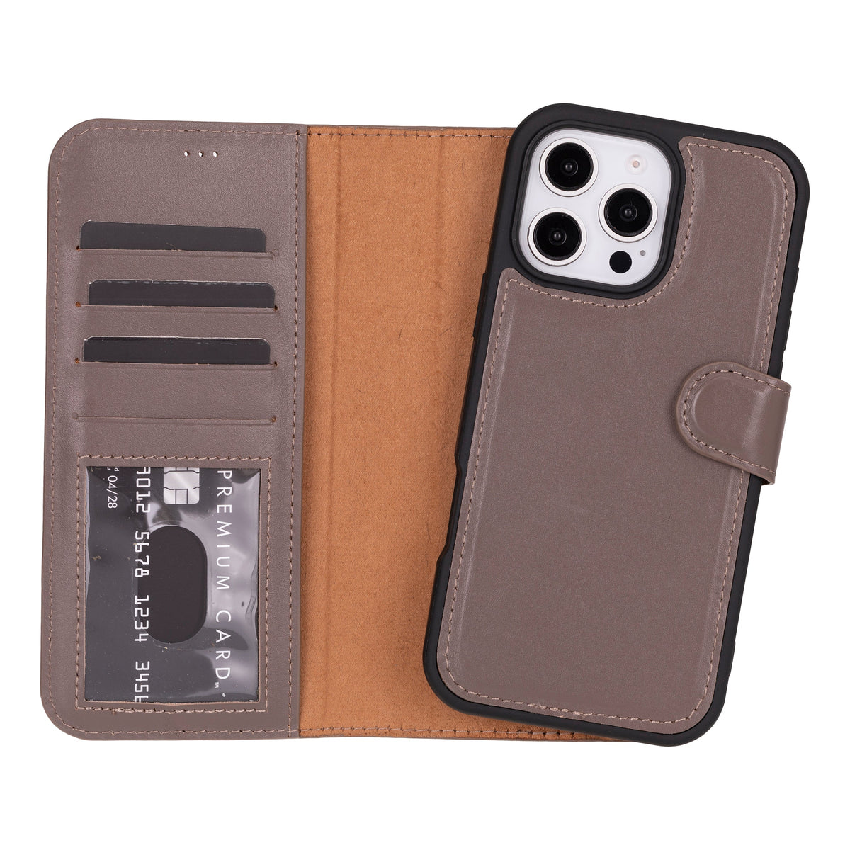 Abnehmbare Lederhülle für iPhone 16 Pro – Magic Wallet