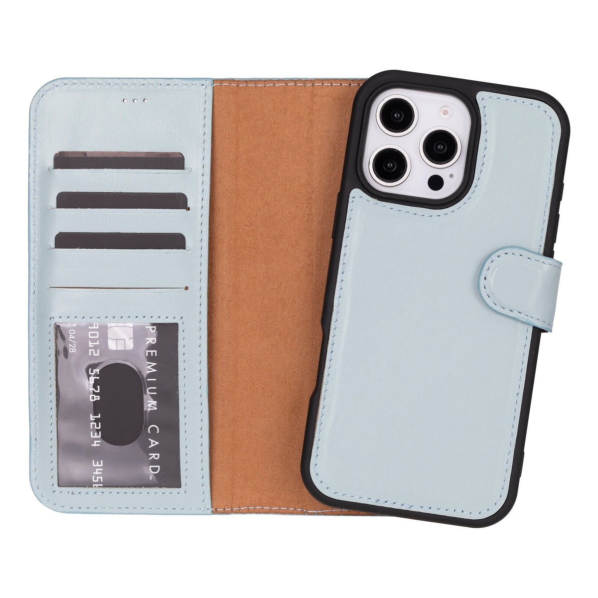 Abnehmbare Brieftaschenhülle aus Leder für iPhone 16 Pro Max - Magic Wallet