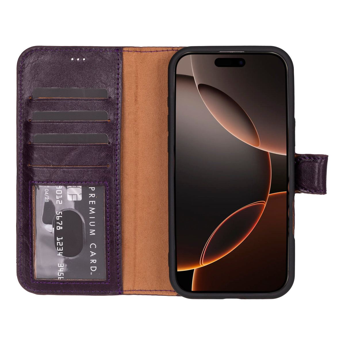 Abnehmbare Lederhülle für iPhone 16 Pro – Magic Wallet