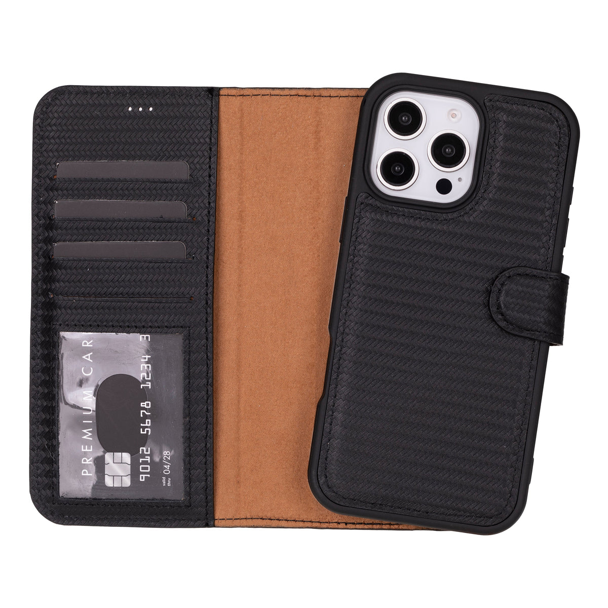 Abnehmbare Brieftaschenhülle aus Leder für iPhone 16 Pro Max - Magic Wallet