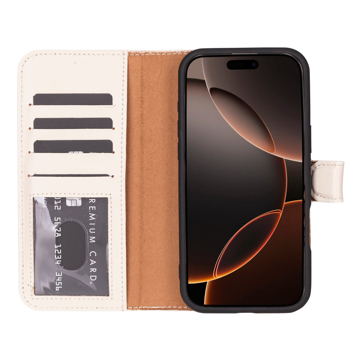 Abnehmbare Lederhülle für iPhone 16 Pro – Magic Wallet