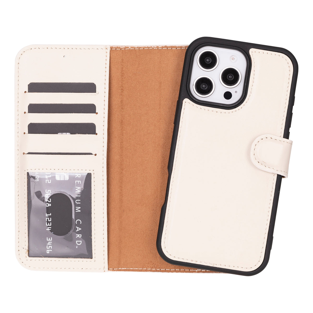 Abnehmbare Lederhülle für iPhone 16 Pro – Magic Wallet