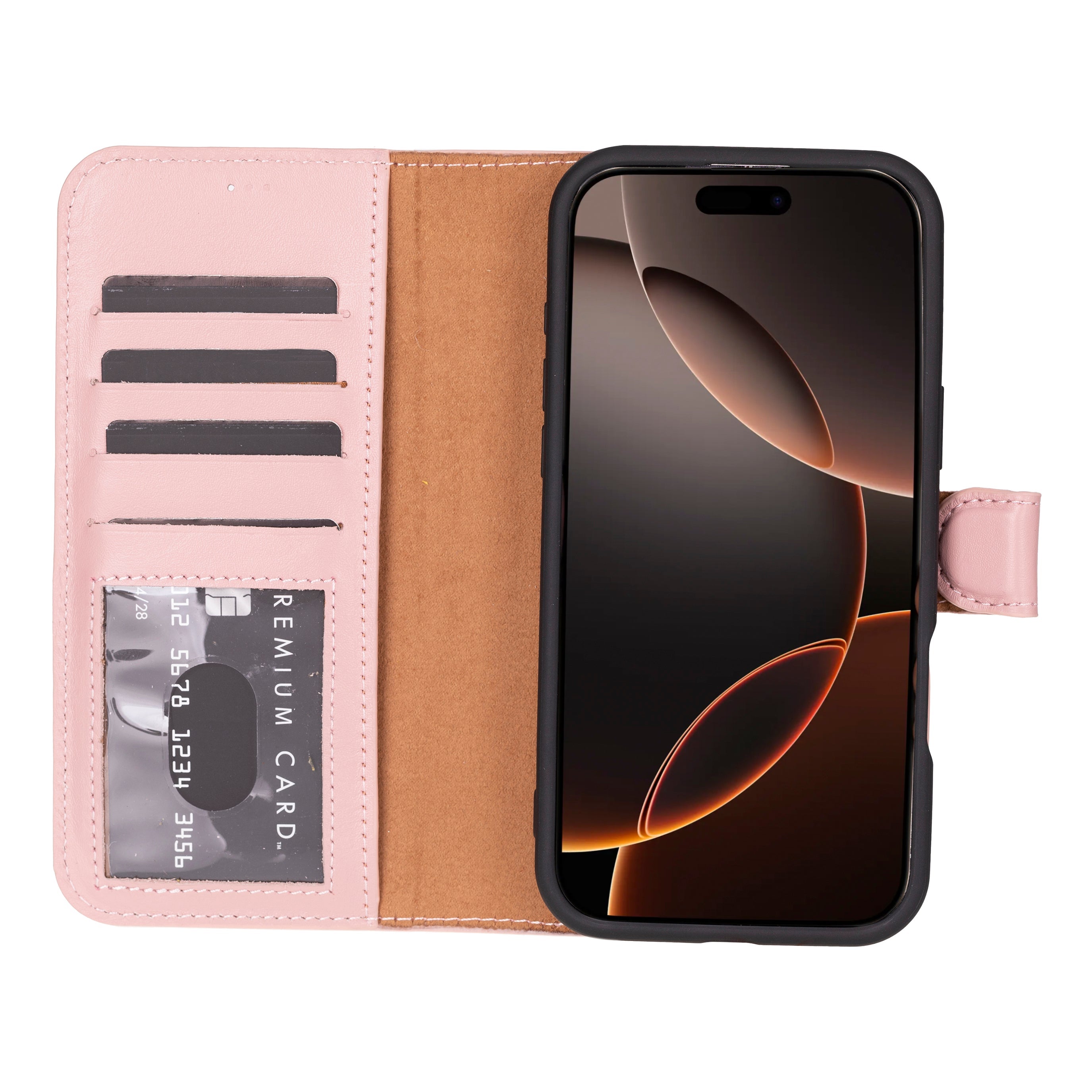 Abnehmbare Lederhülle für iPhone 16 Pro – Magic Wallet
