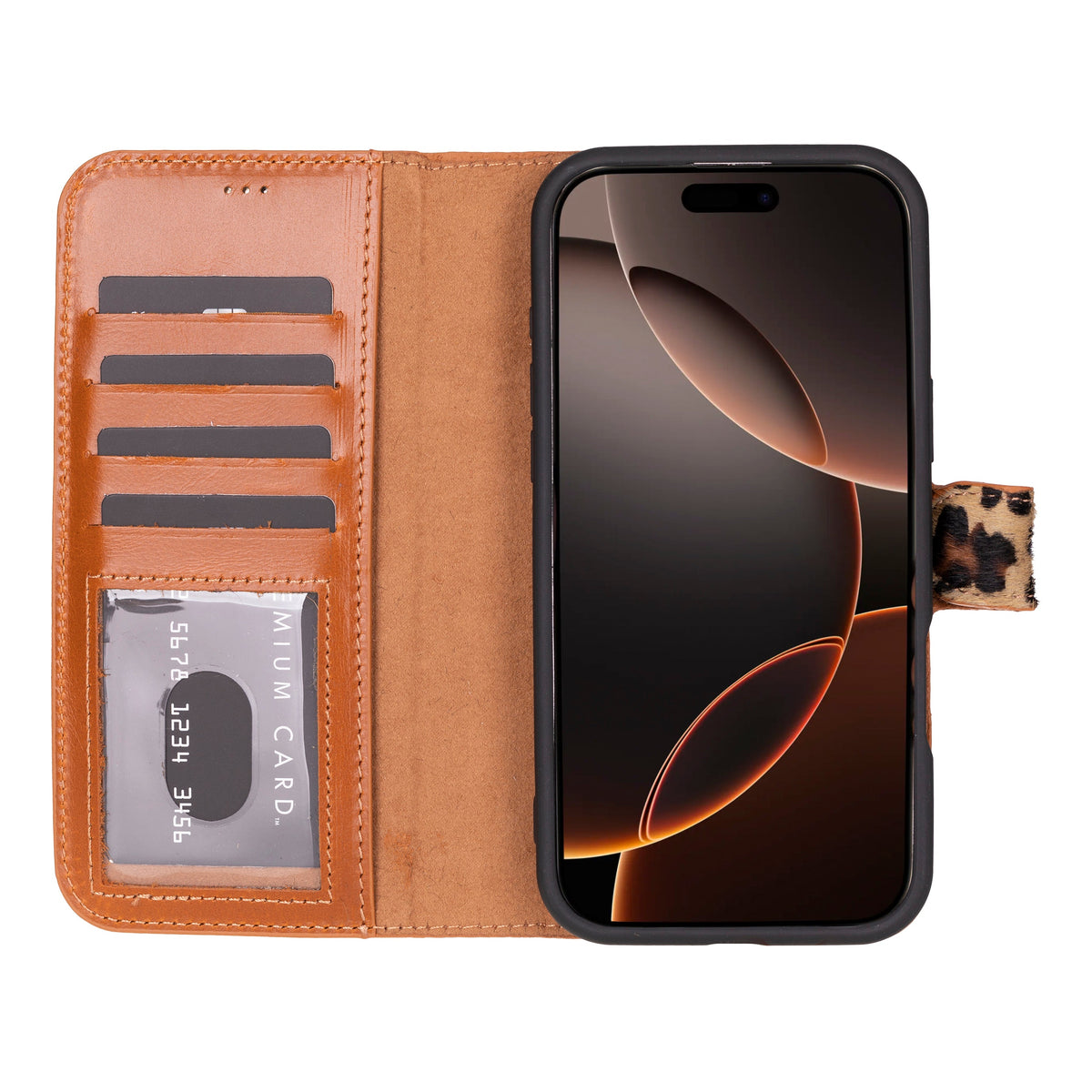 Abnehmbare Lederhülle für iPhone 16 Pro – Magic Wallet