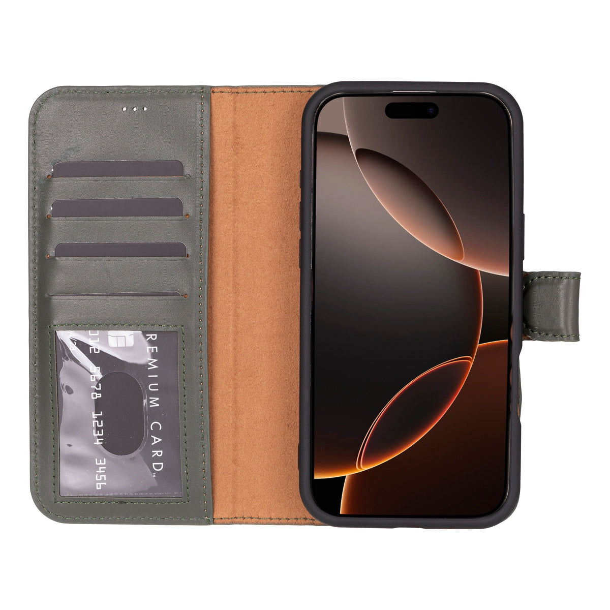 Abnehmbare Lederhülle für iPhone 16 Pro – Magic Wallet